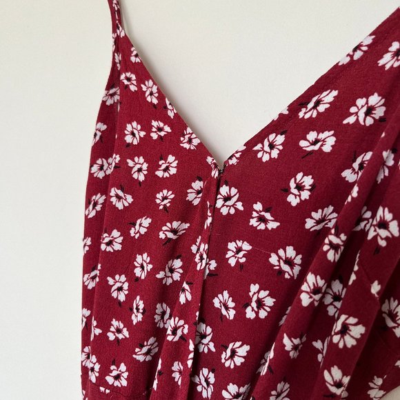 A&F Floral Wrap-Front Midi Cami Dress - Picture 5 of 6